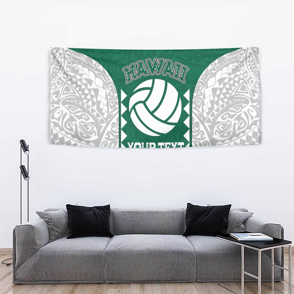 Custom Hawaii Volleyball Tapestry Hawaiian Kakau Pattern