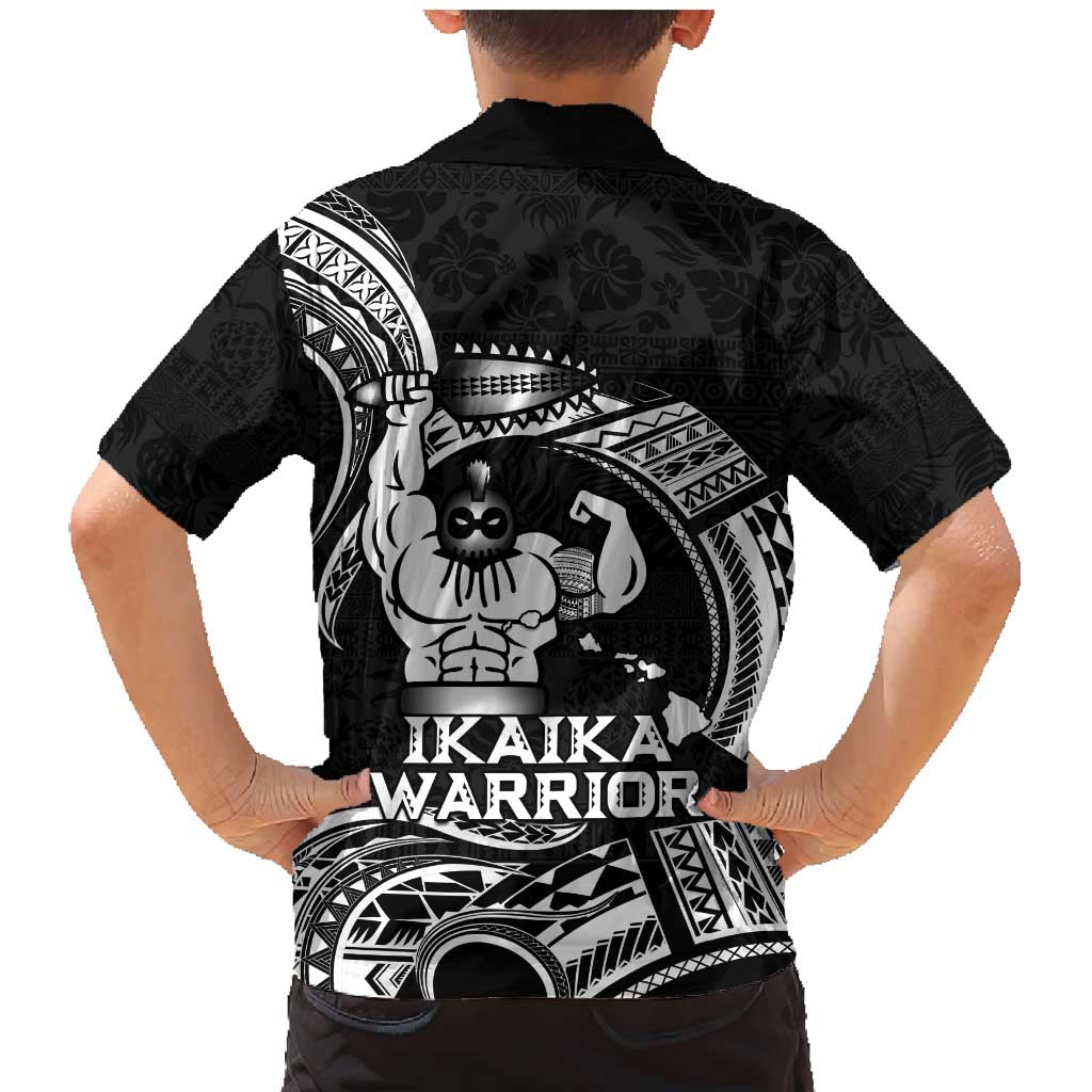 Black Hawaii Ikaika Warrior Family Matching Mermaid Dress and Hawaiian Shirt Hawaiian Power