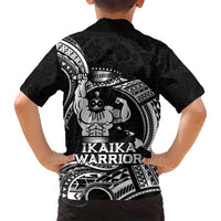 Black Hawaii Ikaika Warrior Family Matching Tank Maxi Dress and Hawaiian Shirt Hawaiian Power