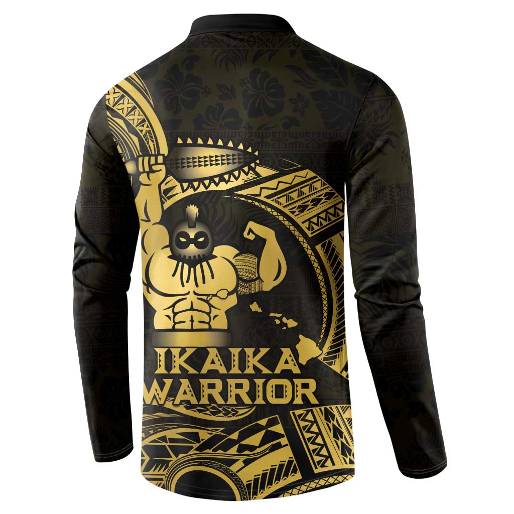 Gold Hawaii Ikaika Warrior Button Sweatshirt Hawaiian Power