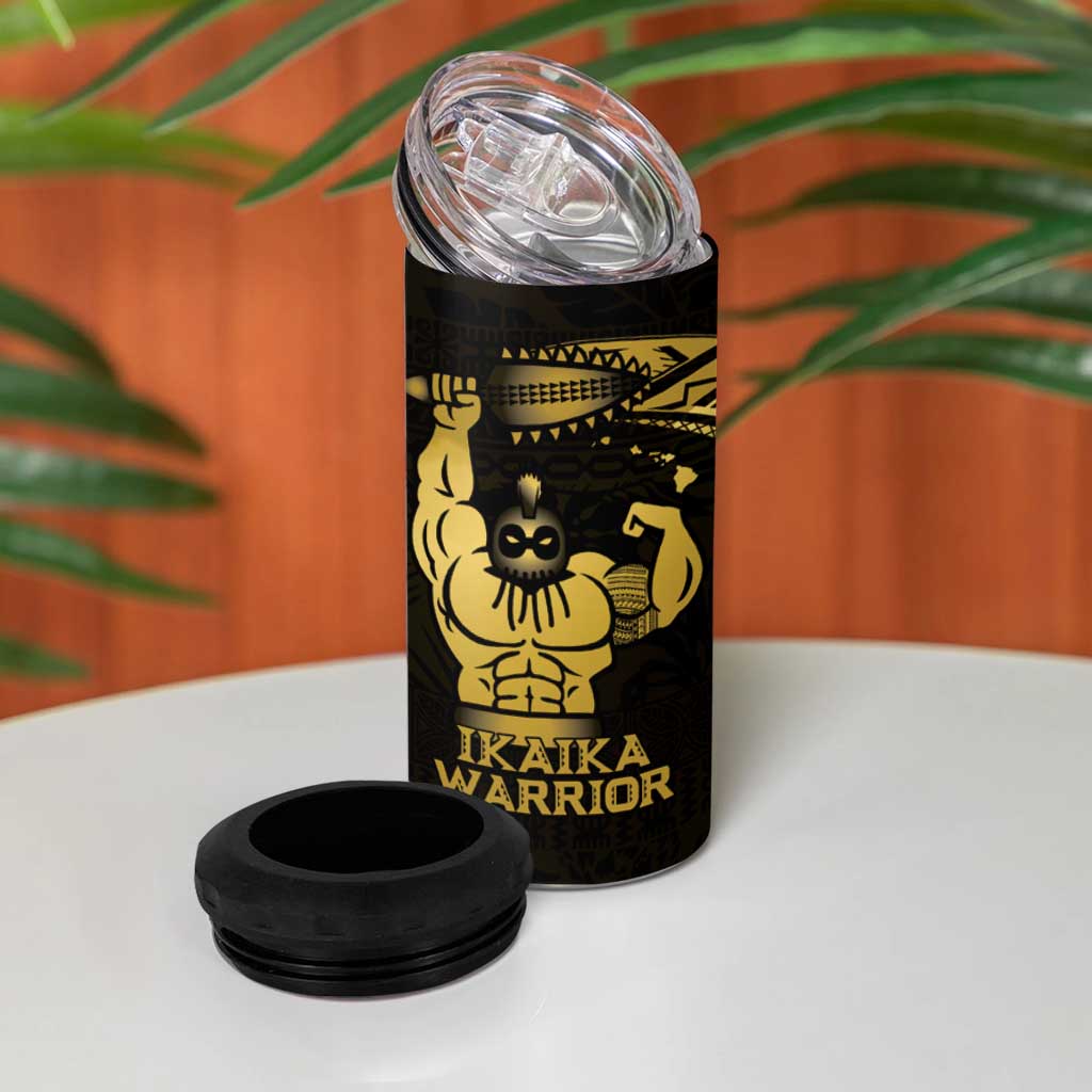 Gold Hawaii Ikaika Warrior 4 in 1 Can Cooler Tumbler Hawaiian Power