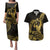 Gold Hawaii Ikaika Warrior Couples Matching Puletasi and Hawaiian Shirt Hawaiian Power