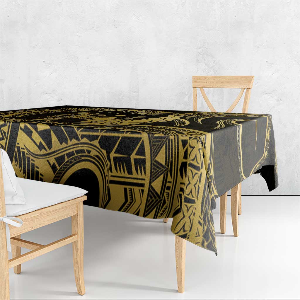 Gold Hawaii Ikaika Warrior Tablecloth Hawaiian Power