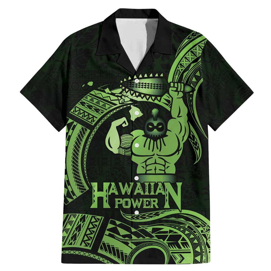 Green Hawaii Ikaika Warrior Family Matching Mermaid Dress and Hawaiian Shirt Hawaiian Power
