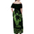 Green Hawaii Ikaika Warrior Family Matching Off Shoulder Maxi Dress and Hawaiian Shirt Hawaiian Power