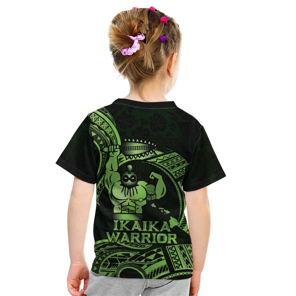 Green Hawaii Ikaika Warrior Kid T Shirt Hawaiian Power