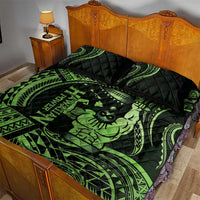 Green Hawaii Ikaika Warrior Quilt Bed Set Hawaiian Power