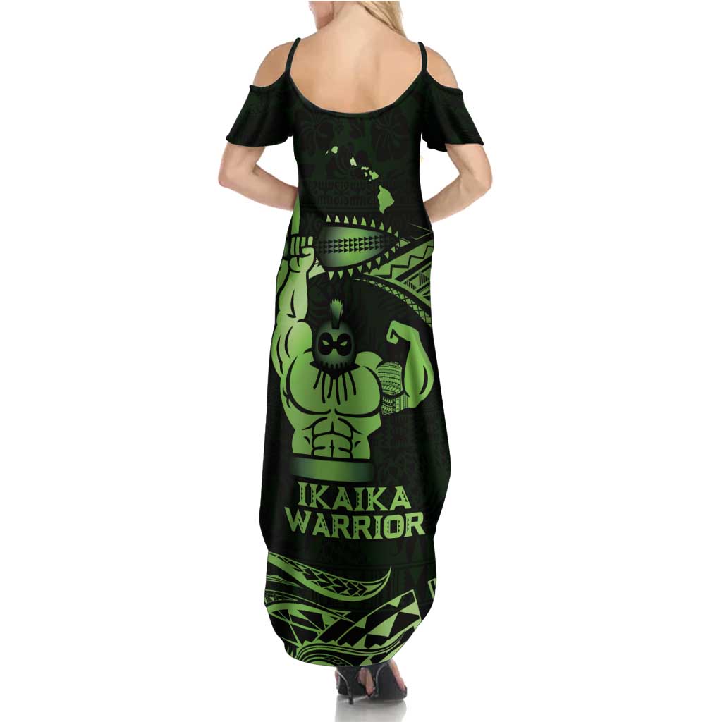 Green Hawaii Ikaika Warrior Summer Maxi Dress Hawaiian Power
