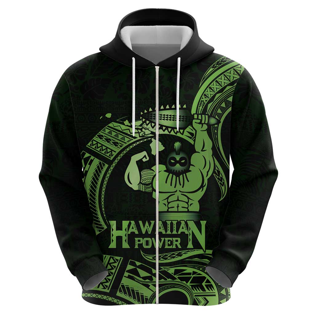Green Hawaii Ikaika Warrior Zip Hoodie Hawaiian Power