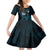 Personalised Hawaii King Kamehameha Day Kid Short Sleeve Dress Plumeria With Kakau Pattern - Blue