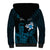 Personalised Hawaii King Kamehameha Day Sherpa Hoodie Plumeria With Kakau Pattern - Blue