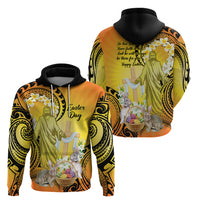 Polynesia Easter Day Hoodie He Is Risen Lilium Longiflorum Polynesian Pattern