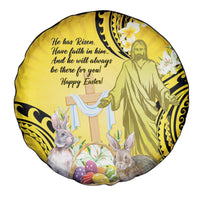 Polynesia Easter Day Spare Tire Cover He Is Risen Lilium Longiflorum Polynesian Pattern
