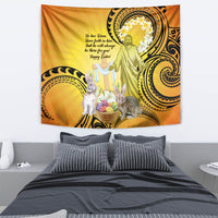 Polynesia Easter Day Tapestry He Is Risen Lilium Longiflorum Polynesian Pattern