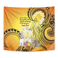 Polynesia Easter Day Tapestry He Is Risen Lilium Longiflorum Polynesian Pattern