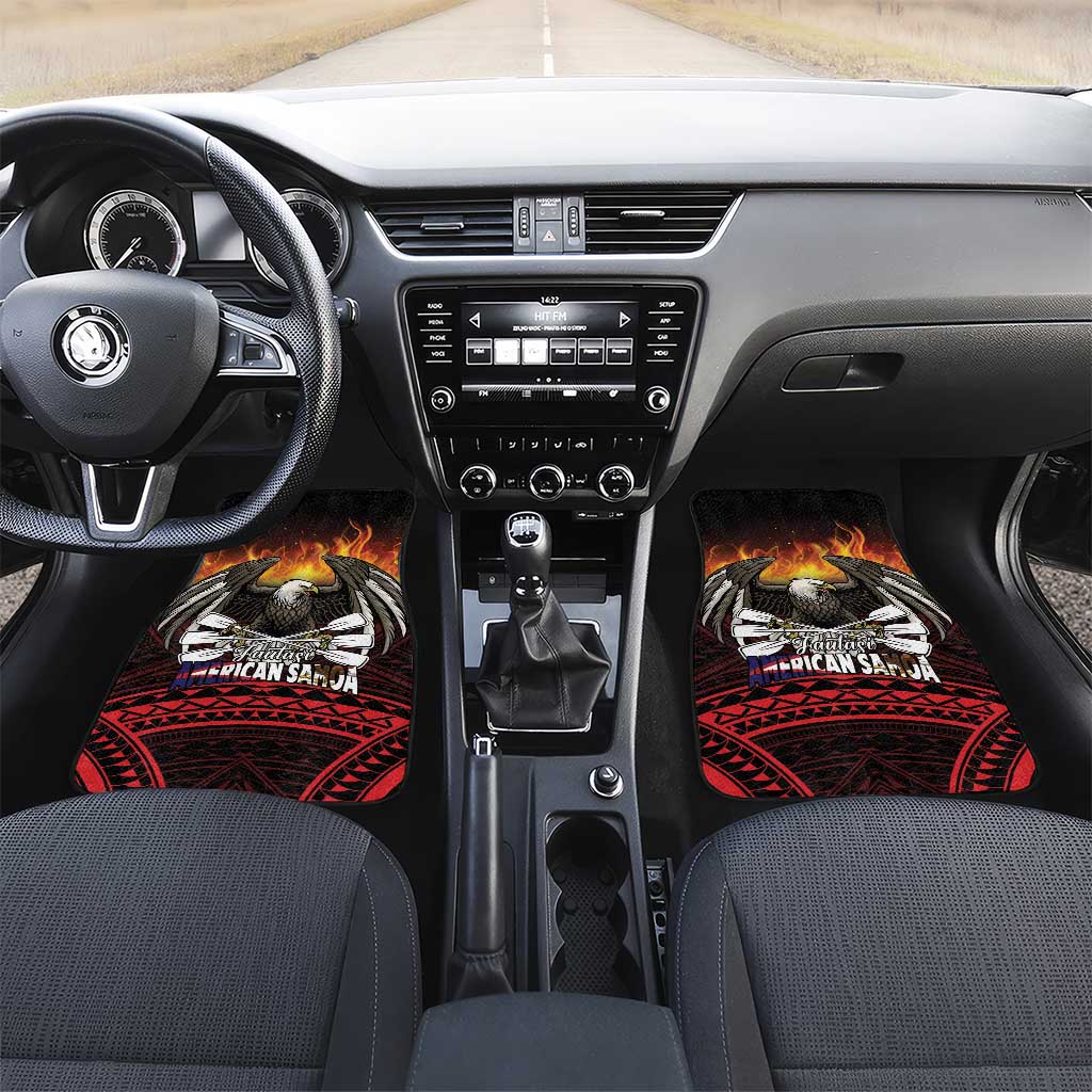 Fautasi Race Day American Samoa Car Mats Bald Eagle Polynesian Tattoo