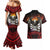 Fautasi Race Day American Samoa Couples Matching Mermaid Dress and Hawaiian Shirt Bald Eagle Polynesian Tattoo