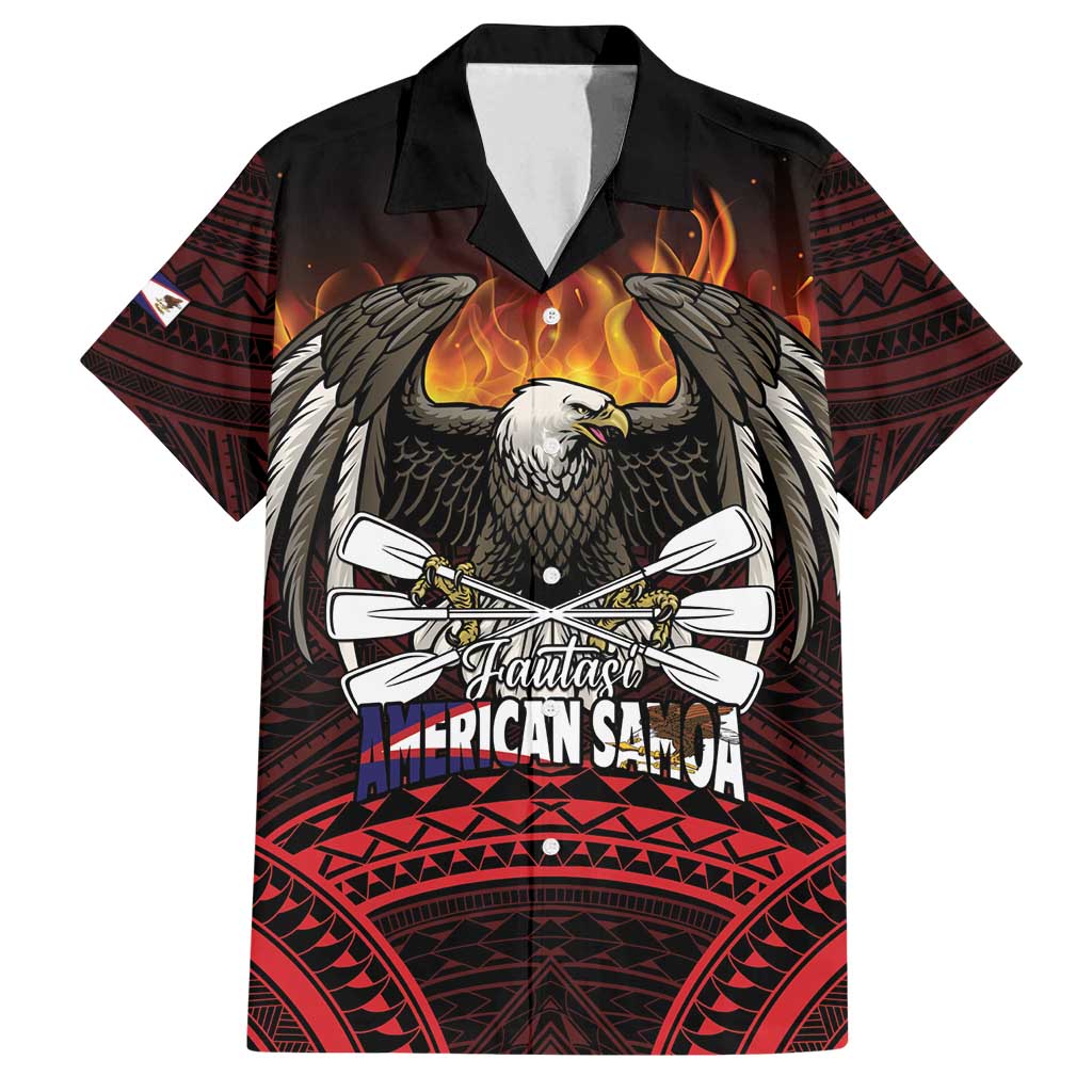Fautasi Race Day American Samoa Family Matching Puletasi and Hawaiian Shirt Bald Eagle Polynesian Tattoo