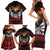 Fautasi Race Day American Samoa Family Matching Short Sleeve Bodycon Dress and Hawaiian Shirt Bald Eagle Polynesian Tattoo