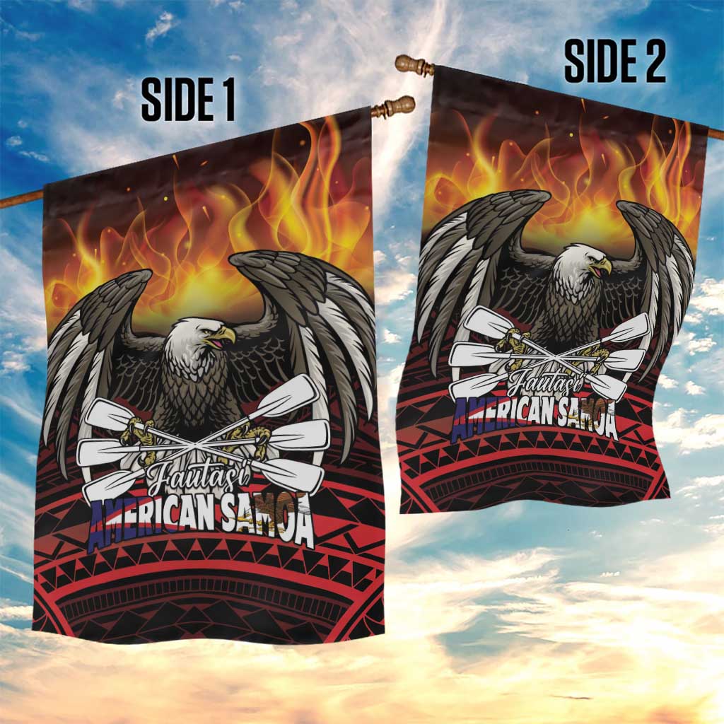 Fautasi Race Day American Samoa Garden Flag Bald Eagle Polynesian Tattoo