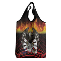 Fautasi Race Day American Samoa Grocery Bag Bald Eagle Polynesian Tattoo