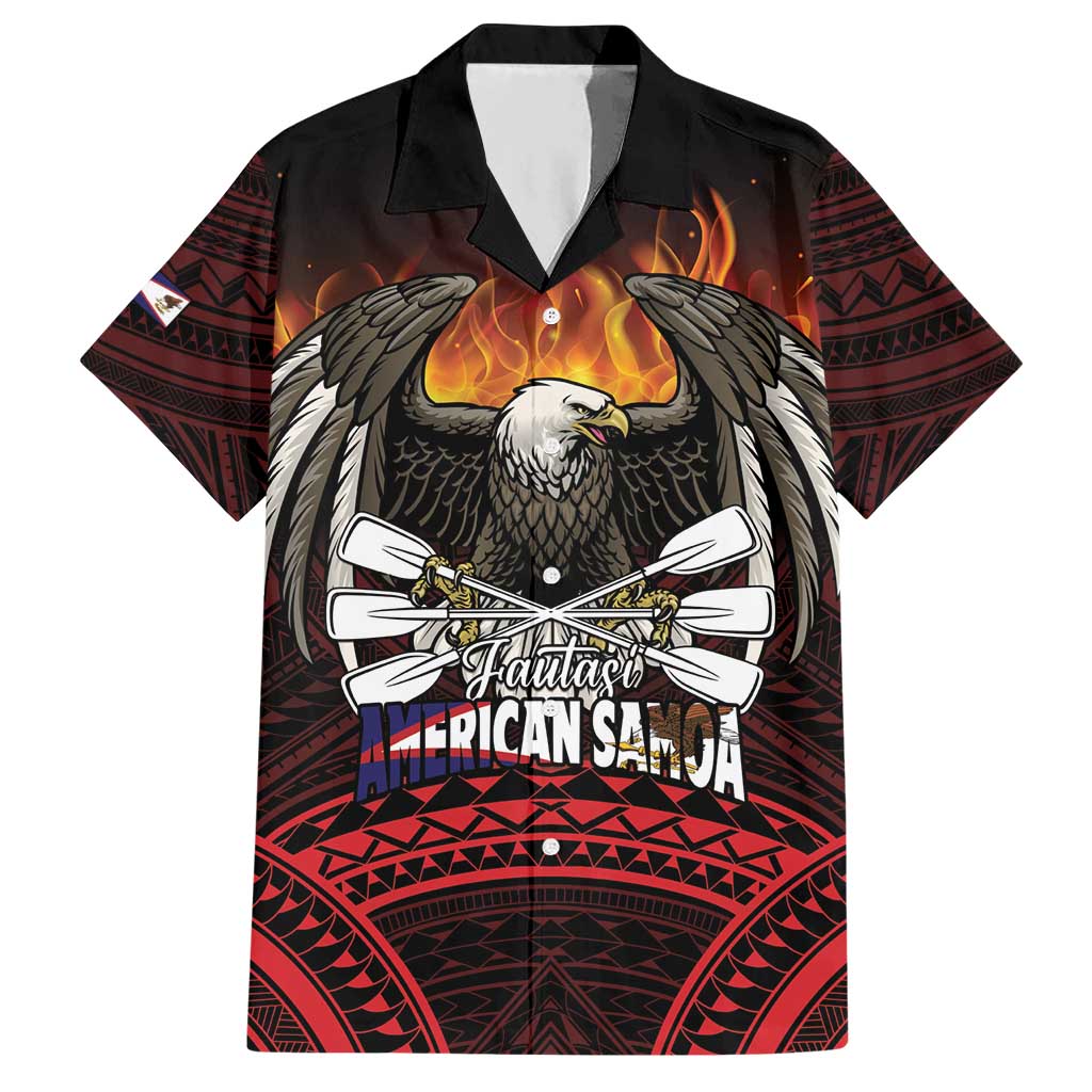 Fautasi Race Day American Samoa Hawaiian Shirt Bald Eagle Polynesian Tattoo LT14 Black - Polynesian Pride