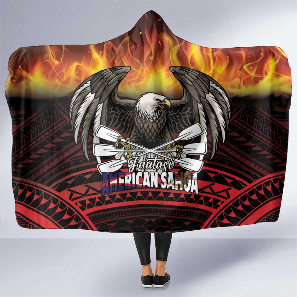 Fautasi Race Day American Samoa Hooded Blanket Bald Eagle Polynesian Tattoo