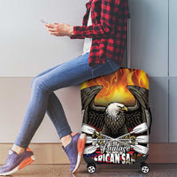 Fautasi Race Day American Samoa Luggage Cover Bald Eagle Polynesian Tattoo