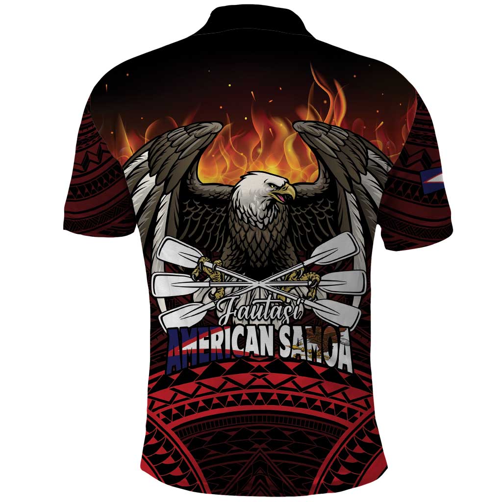 Fautasi Race Day American Samoa Polo Shirt Bald Eagle Polynesian Tattoo