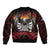 Fautasi Race Day American Samoa Sleeve Zip Bomber Jacket Bald Eagle Polynesian Tattoo