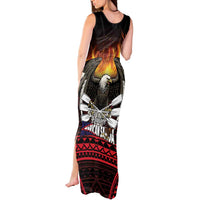 Fautasi Race Day American Samoa Tank Maxi Dress Bald Eagle Polynesian Tattoo