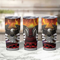 Fautasi Race Day American Samoa Tumbler Cup Bald Eagle Polynesian Tattoo