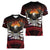 Fautasi Race Day American Samoa Women V-Neck T-Shirt Bald Eagle Polynesian Tattoo