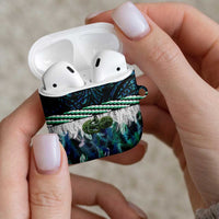 Turquoise Traditional Cloak Aotearoa AirPods Case Maori Paua Shell Korowai Pattern - Polynesian Pride