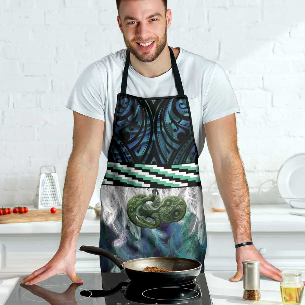 Turquoise Traditional Cloak Aotearoa Apron Maori Paua Shell Korowai Pattern - Polynesian Pride