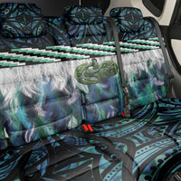 Turquoise Traditional Cloak Aotearoa Back Car Seat Cover Maori Paua Shell Korowai Pattern
