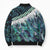 Turquoise Traditional Cloak Aotearoa Bomber Puffer Jacket Maori Paua Shell Korowai Pattern - Polynesian Pride