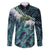 Turquoise Traditional Cloak Aotearoa Family Matching Off The Shoulder Long Sleeve Dress and Hawaiian Shirt Maori Paua Shell Korowai Pattern