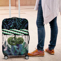 Turquoise Traditional Cloak Aotearoa Luggage Cover Maori Paua Shell Korowai Pattern LT14 Turquoise - Polynesian Pride