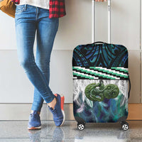 Turquoise Traditional Cloak Aotearoa Luggage Cover Maori Paua Shell Korowai Pattern LT14 - Polynesian Pride
