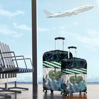 Turquoise Traditional Cloak Aotearoa Luggage Cover Maori Paua Shell Korowai Pattern LT14 - Polynesian Pride