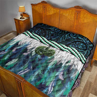Turquoise Traditional Cloak Aotearoa Quilt Maori Paua Shell Korowai Pattern