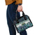 Turquoise Traditional Cloak Aotearoa Shoulder Handbag Maori Paua Shell Korowai Pattern