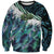 Turquoise Traditional Cloak Aotearoa Sweatshirt Maori Paua Shell Korowai Pattern