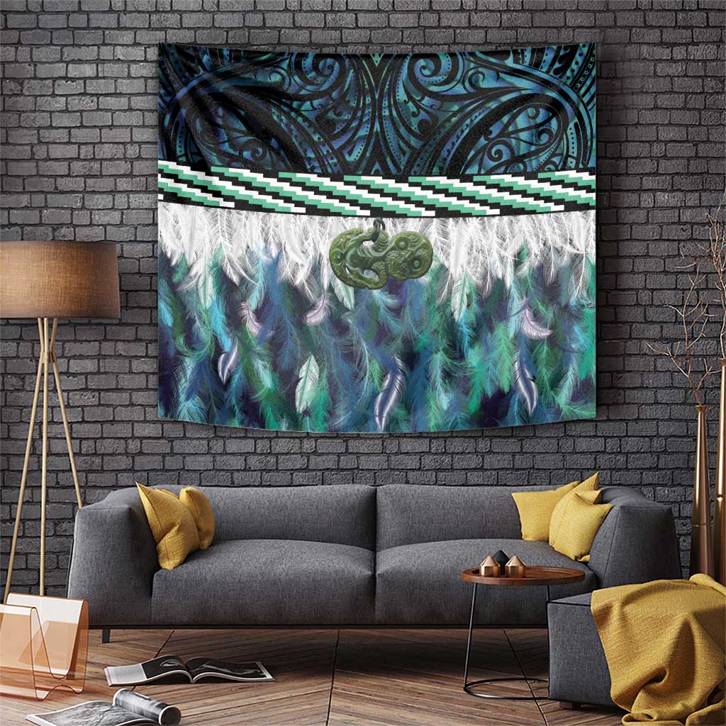 Turquoise Traditional Cloak Aotearoa Tapestry Maori Paua Shell Korowai Pattern LT14 Turquoise - Polynesian Pride
