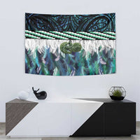 Turquoise Traditional Cloak Aotearoa Tapestry Maori Paua Shell Korowai Pattern LT14 - Polynesian Pride