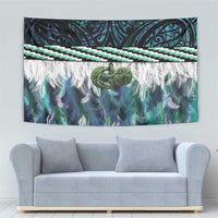Turquoise Traditional Cloak Aotearoa Tapestry Maori Paua Shell Korowai Pattern LT14 - Polynesian Pride