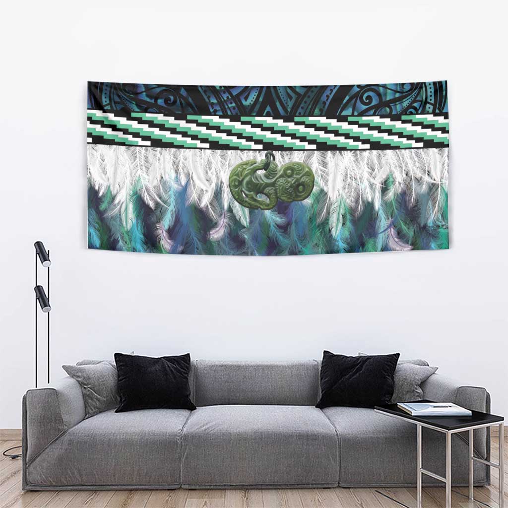 Turquoise Traditional Cloak Aotearoa Tapestry Maori Paua Shell Korowai Pattern LT14 - Polynesian Pride