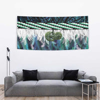 Turquoise Traditional Cloak Aotearoa Tapestry Maori Paua Shell Korowai Pattern LT14 - Polynesian Pride