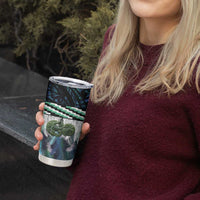 Turquoise Traditional Cloak Aotearoa Tumbler Cup Maori Paua Shell Korowai Pattern LT14 - Polynesian Pride